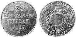 1/24 Thaler Augusta (Germania) (1276 - 1803) Argento 