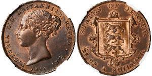 1/26 Shilling Jersey (1066 - ) Copper Victoria (1819 - 1901)