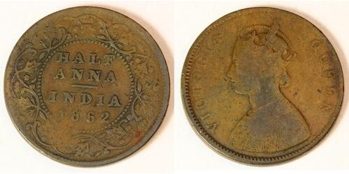 1/2 Anna India Cobre 