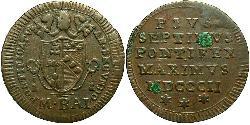 1/2 Baiocco Papal States (752-1870) Bronze Pope Pius VII (1742 -1823)