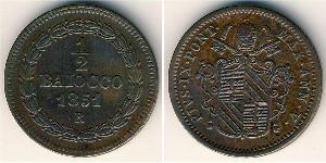 1/2 Baiocco États pontificaux (752-1870) Cuivre Pie IX (1792- 1878)