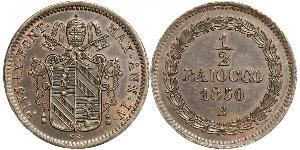 1/2 Baiocco États pontificaux (752-1870) Cuivre Pie IX (1792- 1878)