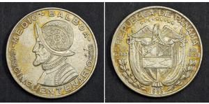 1/2 Balboa Panamá Argento Vasco Núñez de Balboa (1475 – 1519)