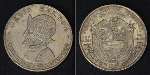 1/2 Balboa Republic of Panama Silver Vasco Núñez de Balboa (1475 – 1519)