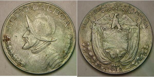 1/2 Balboa Republic of Panama Silver Vasco Núñez de Balboa (1475 – 1519)