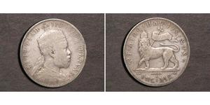 1/2 Birr Ethiopia (1270 - ) Plata Menelik II of Ethiopia ( 1844 -1913)