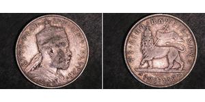 1/2 Birr Ethiopia (1270 - ) Plata Menelik II of Ethiopia ( 1844 -1913)
