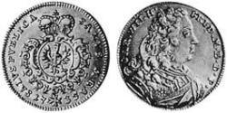 1/2 Carolin Principado de Ansbach (1398–1792) Oro Charles William Frederick, Margrave of Brandenburg-Ansbach (1712 – 1757)