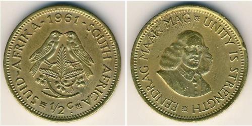 1/2 Cent South Africa (1910 - ) Brass 