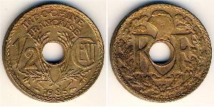 1/2 Cent Indochine française (1887-1954) Bronze 