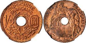 1/2 Cent Indocina francese (1887-1954) Bronzo 