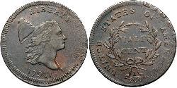 1/2 Cent Estados Unidos de América (1776 - ) Cobre 
