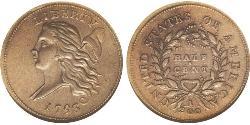 1/2 Cent Estados Unidos de América (1776 - ) Cobre 