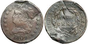 1/2 Cent Estados Unidos de América (1776 - ) Cobre 