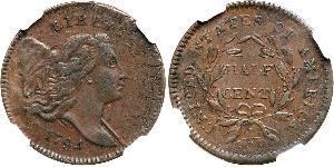 1/2 Cent Estados Unidos de América (1776 - ) Cobre 
