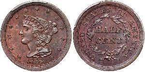 1/2 Cent Estados Unidos de América (1776 - ) Cobre 