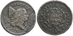 1/2 Cent Estados Unidos de América (1776 - ) Cobre 