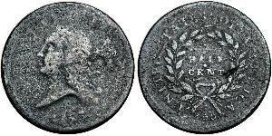 1/2 Cent Estados Unidos de América (1776 - ) Cobre 