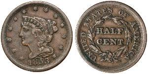 1/2 Cent Estados Unidos de América (1776 - ) Cobre 