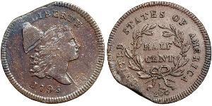 1/2 Cent Estados Unidos de América (1776 - ) Cobre 