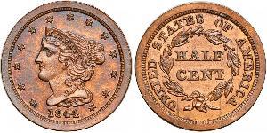 1/2 Cent Estados Unidos de América (1776 - ) Cobre 