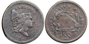 1/2 Cent Estados Unidos de América (1776 - ) Cobre 