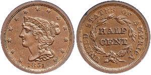 1/2 Cent Estados Unidos de América (1776 - ) Cobre 