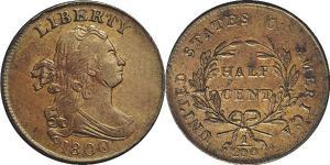 1/2 Cent Estados Unidos de América (1776 - ) Cobre 