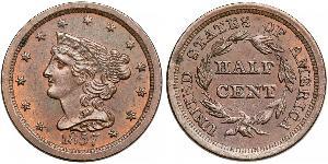 1/2 Cent Estados Unidos de América (1776 - ) Cobre 