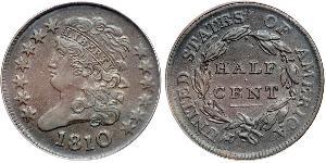 1/2 Cent Estados Unidos de América (1776 - ) Cobre 