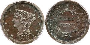 1/2 Cent Estados Unidos de América (1776 - ) Cobre 