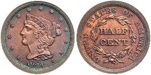 1/2 Cent Estados Unidos de América (1776 - ) Cobre 