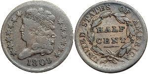 1/2 Cent Estados Unidos de América (1776 - ) Cobre 