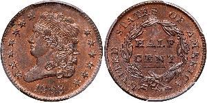 1/2 Cent Estados Unidos de América (1776 - ) Cobre 