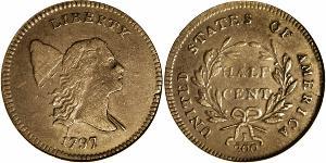 1/2 Cent Estados Unidos de América (1776 - ) Cobre 
