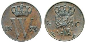 1/2 Cent Royaume des Pays-Bas (1815 - ) Cuivre Guillaume III (roi des Pays-Bas)
