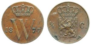 1/2 Cent Royaume des Pays-Bas (1815 - ) Cuivre Guillaume III (roi des Pays-Bas)