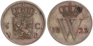 1/2 Cent Königreich der Niederlande (1815 - ) Kupfer Wilhelm III. (Niederlande)