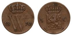 1/2 Cent Königreich der Niederlande (1815 - ) Kupfer Wilhelm III. (Niederlande)