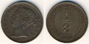 1/2 Cent Straits Settlements (1826 - 1946) Kupfer 