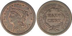 1/2 Cent Vereinigten Staaten von Amerika (1776 - ) Kupfer 