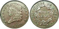 1/2 Cent Vereinigten Staaten von Amerika (1776 - ) Kupfer 