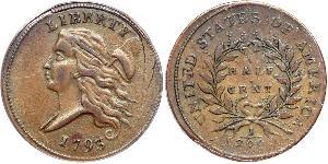 1/2 Cent Vereinigten Staaten von Amerika (1776 - ) Kupfer 