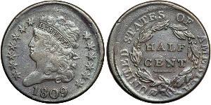 1/2 Cent Vereinigten Staaten von Amerika (1776 - ) Kupfer 