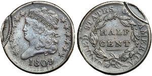 1/2 Cent Vereinigten Staaten von Amerika (1776 - ) Kupfer 