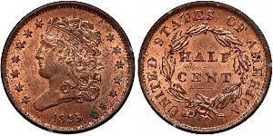 1/2 Cent Vereinigten Staaten von Amerika (1776 - ) Kupfer 