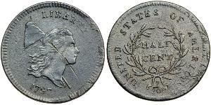 1/2 Cent Vereinigten Staaten von Amerika (1776 - ) Kupfer 