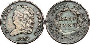 1/2 Cent Vereinigten Staaten von Amerika (1776 - ) Kupfer 