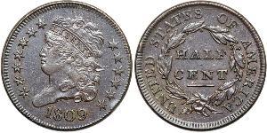 1/2 Cent Vereinigten Staaten von Amerika (1776 - ) Kupfer 