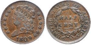 1/2 Cent Vereinigten Staaten von Amerika (1776 - ) Kupfer 